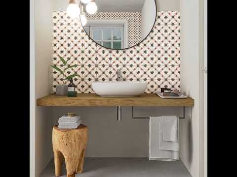 Carrelage sol effet carreaux de ciment Taco Vintage grace beige 16,5x16,5 cm
