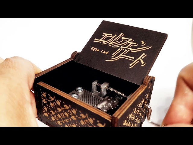 Vídeo relacionado con Youtang Elfen Lied - Caja de música grabada de madera mini manivela impresa con imagen musical para Navidad, regalo de cumpleaños, imagen 2