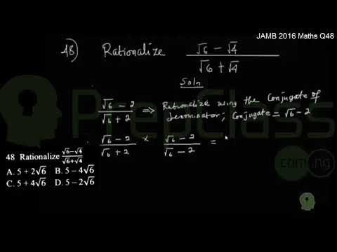 Surd (Rationalization) - JAMB 2016 MATHS Question 48