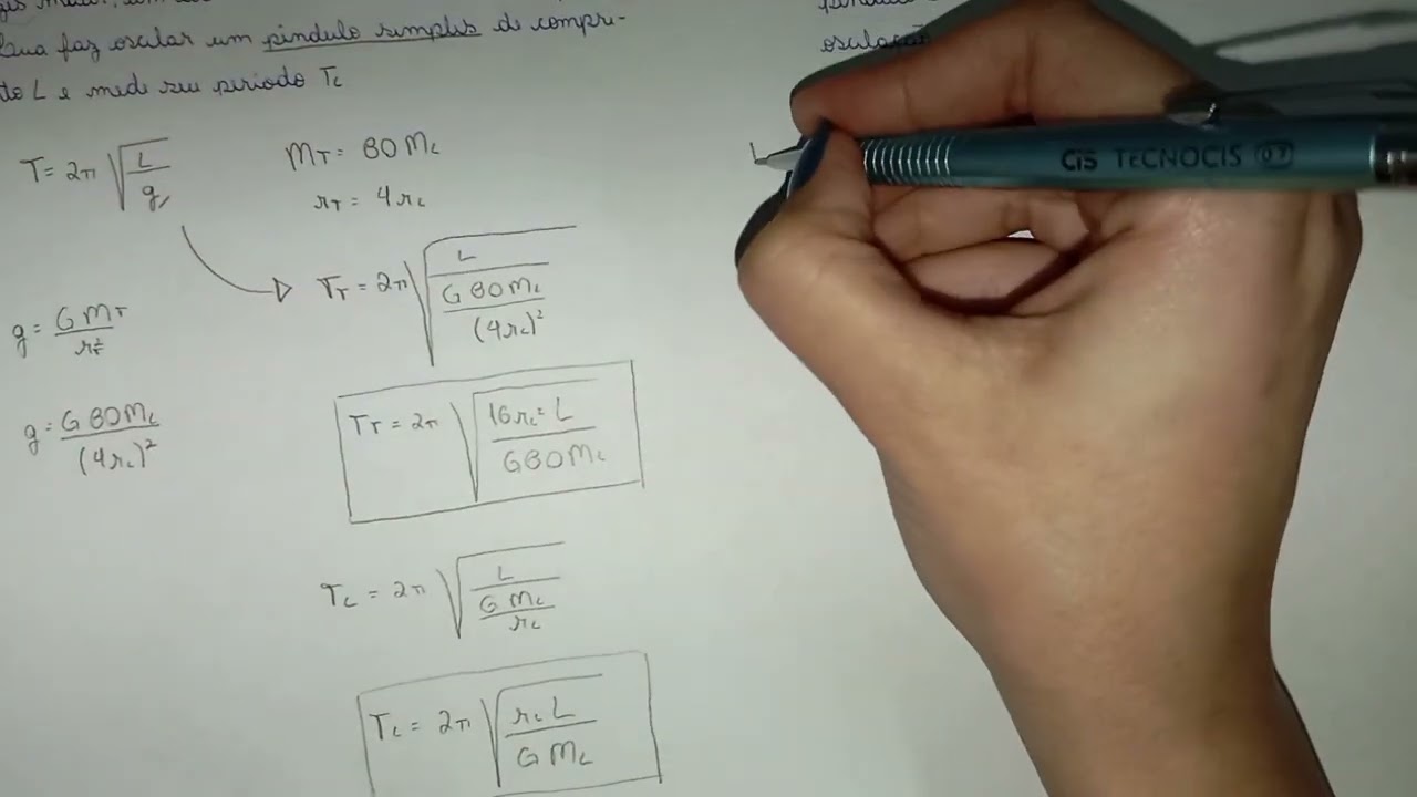 Exercício aceleração da gravidade na Terra e na Lua