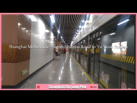 Passeio de metrô de Xangai pela South Shaanxi Road até a estação Yu Yuan
