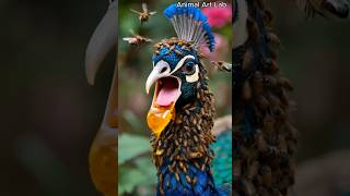 Peacock Covered in Millions of Honeycombs &amp; Bees! #peacock #animalrescue #wildliferescue #humanity