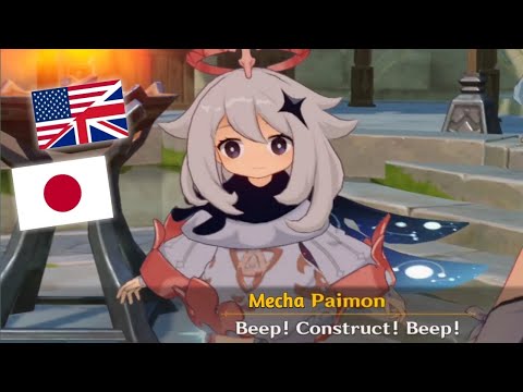 Paimon act like Robot - English & Japanese Dub