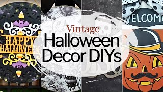 Vintage Halloween Door Decor 🎃 Gothic & Nostalgic Wood Round Crafts