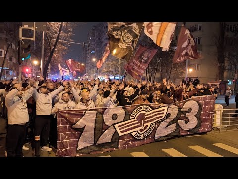 #ULTRAS #CORTEO PELUZA NORD RAPID | FCSB - RAPID BUCURESTI | PIATA IANCULUI - BLD. PIERRE COUBERTIN