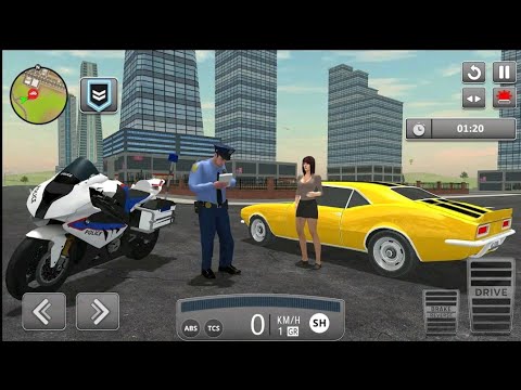 US Police Officer Car Chasing Robbers Cars in Open City - Android IOS
