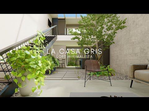 LOFT ESTREITO DE 5X16 METROS MINIMALISTA - LA CASA GRIS