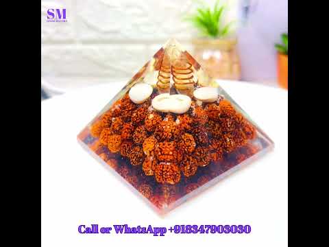 Rudraksha orgonite pyramid with gomati chakra and sacred om ...