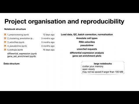 8th scanpy session - project organisation and reproducibility
