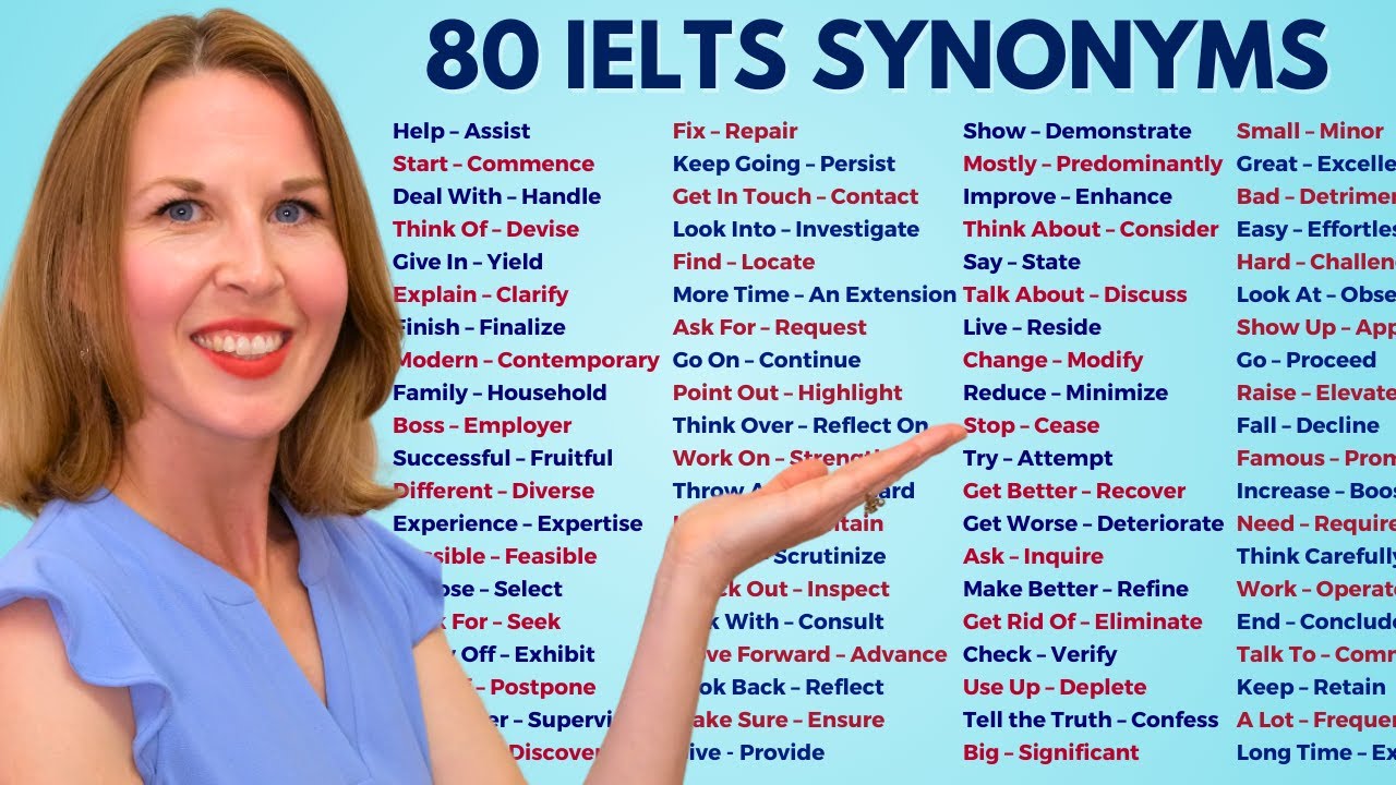 IELTS Vocabulary | Synonyms for the 80 Most Commonly Used Words - YouTube video featuring the word examining