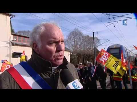 Manifestation contre la fermeture de la gare de La Guerche-sur-l'Aubois