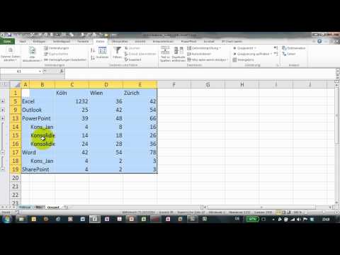 Excel # 270 - Konsolidieren (3) mit verknüpften Tabellen