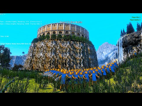 Remastered Golden Knights Vs Heavy Knights Cliff Battle - Ultimate Epic Battle Simulator UEBS