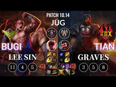 V3 Bugi Lee Sin vs FPX Tian Graves Jungle - KR Patch 10.14