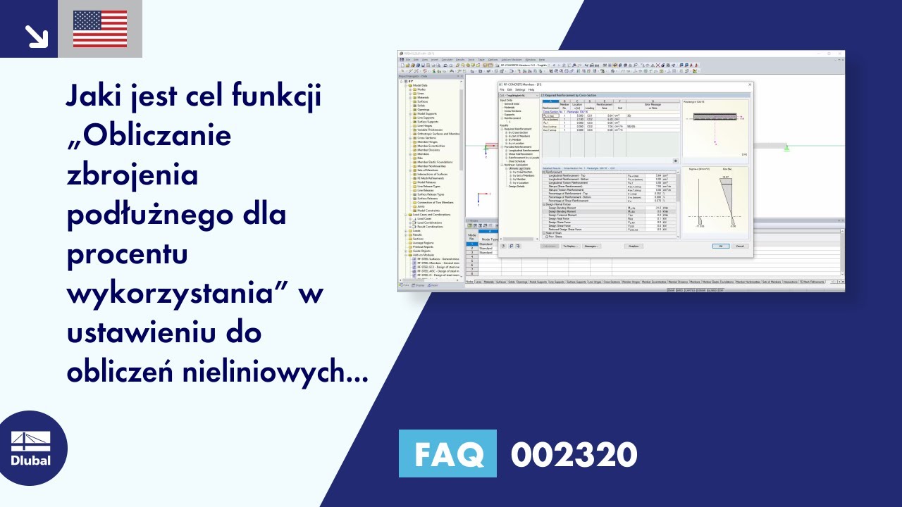 [EN] FAQ 002320 | Jaki jest cel funkcji &quot;Wymiarowanie zbrojenia podłużnego z uwzględnieniem procentowego wykorzystania&quot; ...