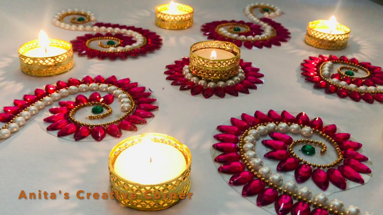 How to make rearrangable kundan rangoli design by anita