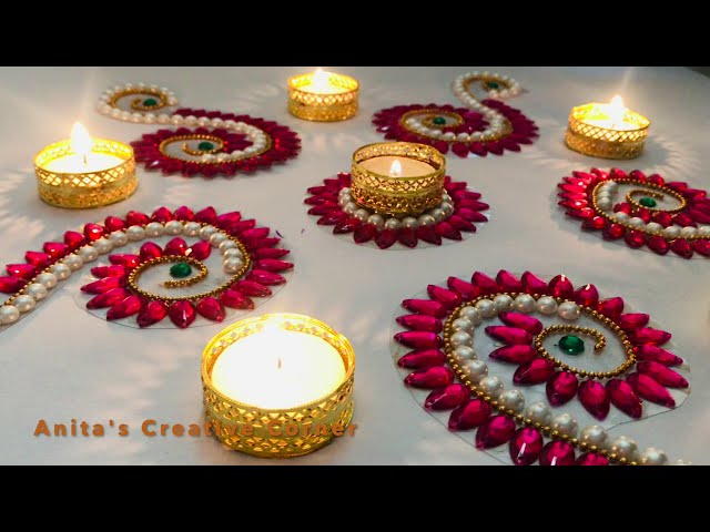 How to make rearrangable kundan rangoli design by anita