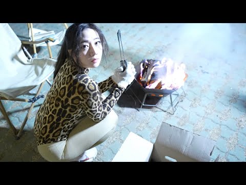 4K 야생에서 대나무???? 삼겹살???? 먹기..⛺️ l bamboo pork belly | 여자브이로그 | vlog | 레깅스 | leggings | 캠핑 | camping | 운동