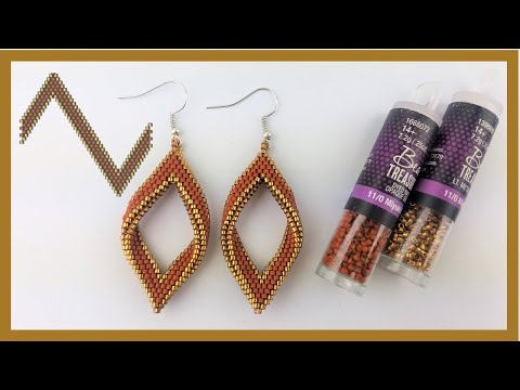 ARETES EN PUNTADA  PEYOTE/ PEYOTE DOBLADO/  FOLDED PEYOTE