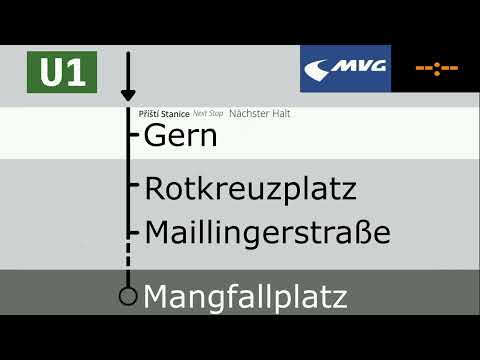 [Munich Subway] Announcements for the U1 Olympia Shopping Center - Mangfallplatz