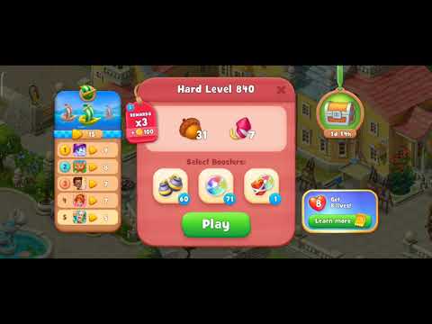 Gardenscapes Level 840 Walkthrough "No Boosters Used"