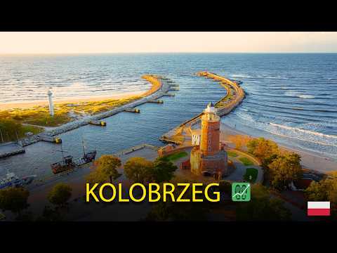 4K Kolobrzeg Poland 2025 Autumn + Lighthouse, Sunrise, Ocean Waves, Relaxation [No talking]