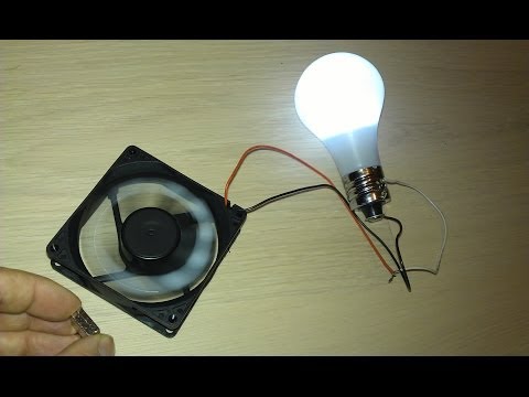 Free Energy Magnet Motor fan used as Free Energy Generator "Free Energy" light bulb!