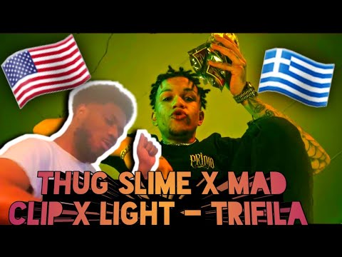 AMERICAN 🇺🇸REACTING TO GREEK 🇬🇷TRAP| Thug Slime x Mad Clip x Light - Trifila - Official Music Video