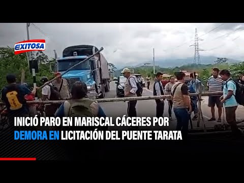 🔴🔵San Martín: Inició paro en Mariscal Cáceres por demora en licitación del Puente Tarata