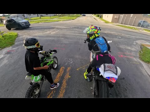 Kid on dirt bike begging to ride with my BMW S1000RR