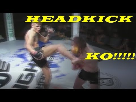 Headkick KO -  Leigh  Vs  Vucenic -  Almighty Fighting Championship