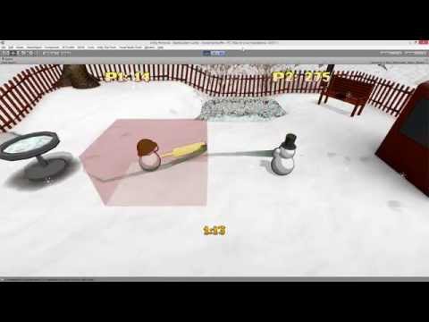 Snowman Scuffle - Cricket Bat - batting-back snowballs