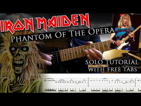 Iron Maiden - Phantom Of The Opera Dave Murray's 2nd solo lesson (with tablature and backing tracks)