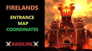 Firelands WoW - Entrance location map (Where is Firelands raid WoW?) | RAIDLINE