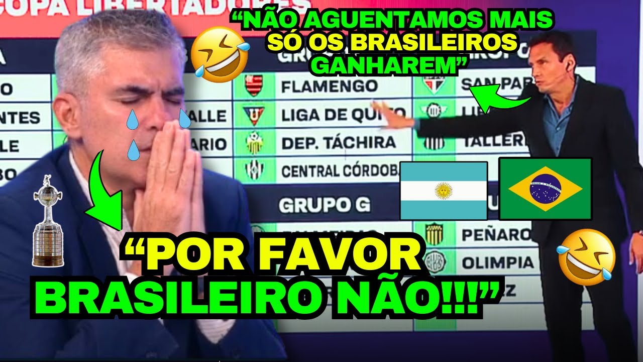 REAÇÃO DA TV ARGENTINA COM MEDO DOS TIMES BRASILEIROS NO SORTEIO DA SUL-AMERICANA E LIBERTADORES