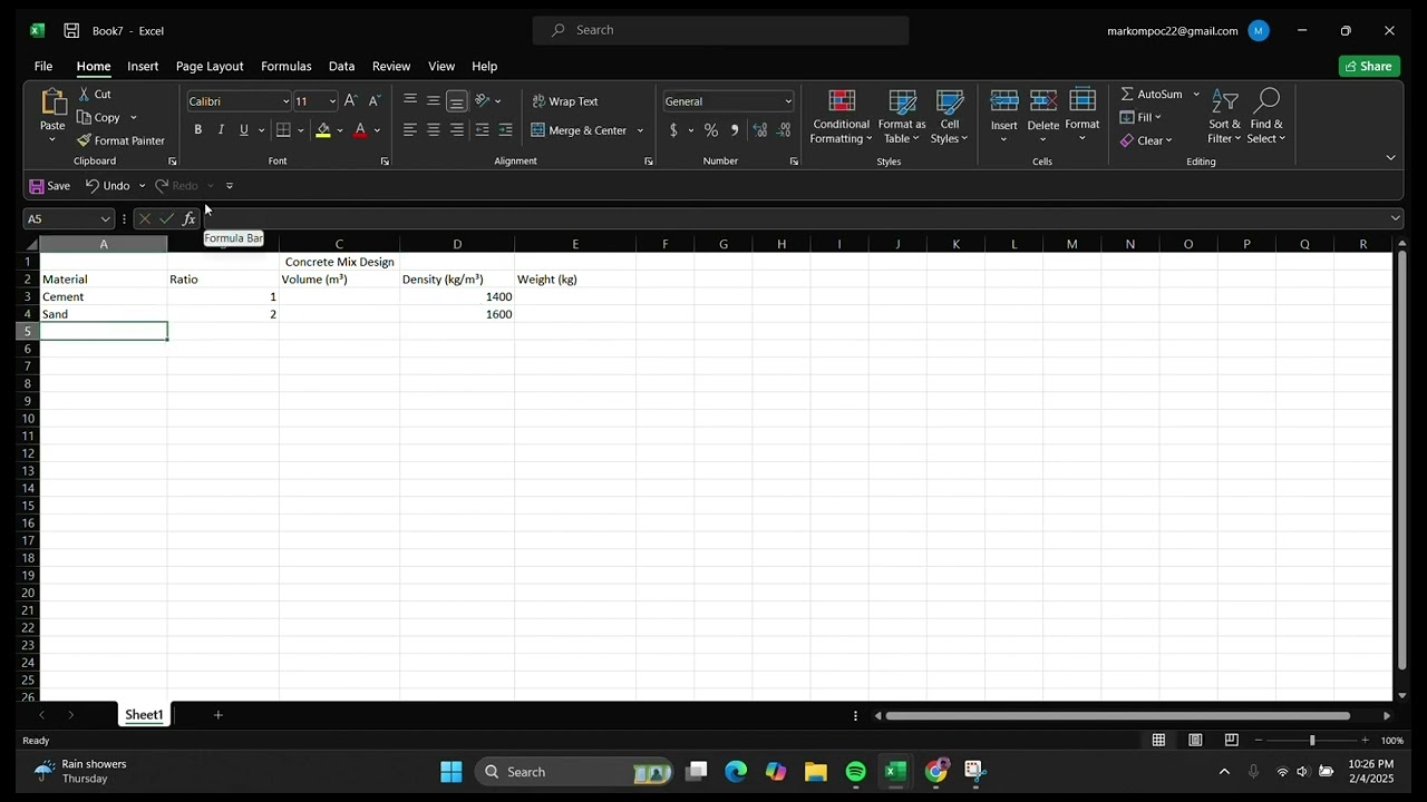 Concrete Mix Design | Excel Spreadsheet Tutorial