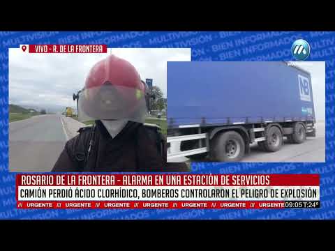 ROSARIO DE LA FRONTERA: CAMIÓN PERDIÓ ÁCIDO CLORHÍDRICO BOMBEROS CONTROLARON EL PELIGRO DE EXPLOSIÓN