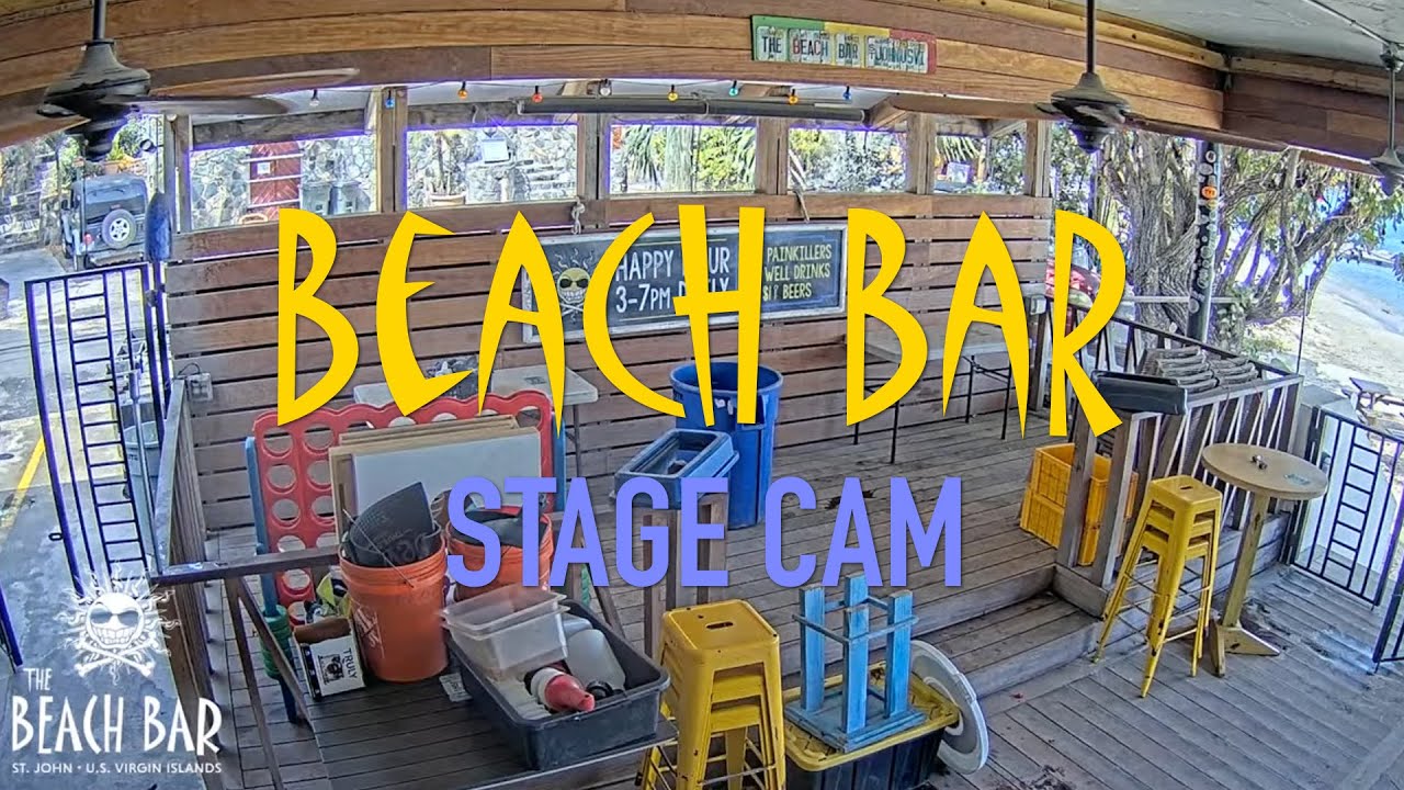 Live webcam view of Escenario de The Beach Bar, Cruz Bay