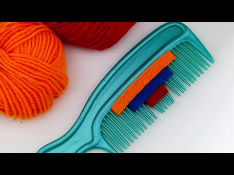 Super Easy 3 Beautiful Woolen Flower Craft ideas with Hair Comb | Easy Hand Embroidery Flower Trick