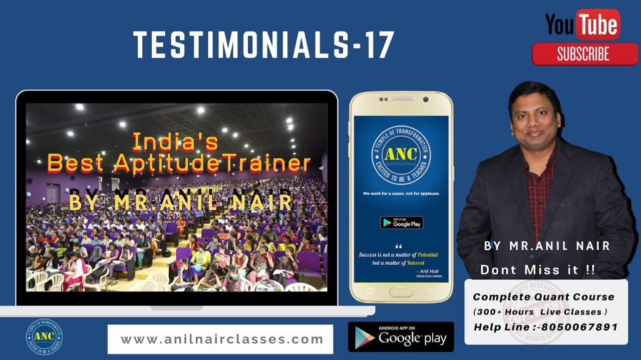 Big Brands dont teach, Best teachers do -Anil Nair Students Results..