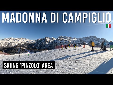 Skiing 'Pinzolo' area in Madonna di Campiglio, Dolomiti di Brenta