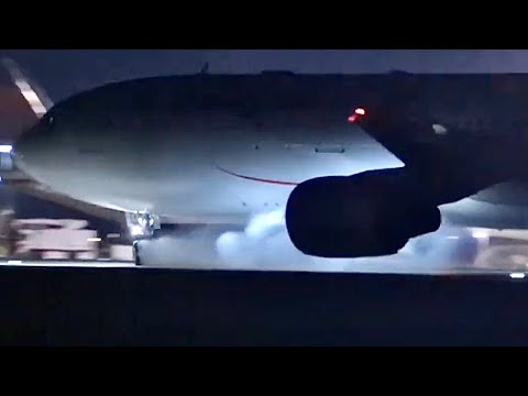 Plane Almost Skids Off The Runway