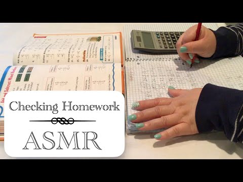 ASMR Lofi No Talking Checking Marking Homework Paper Crinkling Calculator Tapping