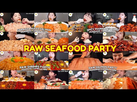 ASMR | 2 HOUR ULTIMATE RAW SEAFOOD PARTY MUKBANG COMPILATION |