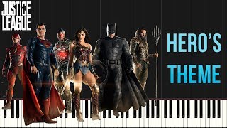 Justice League - Hero's Theme | Danny Elfman (Piano Tutorial Synthesia)