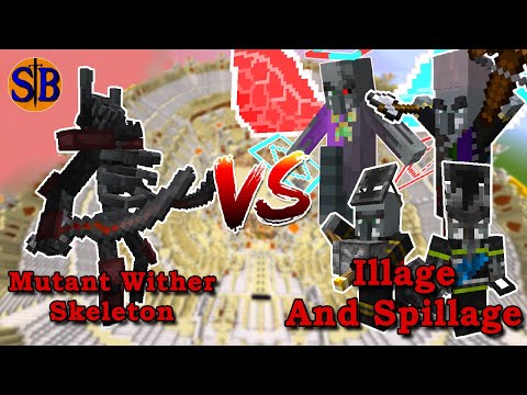 Mutant Wither Skeleton vs Illage and Spillage | minecraft Mob Battle