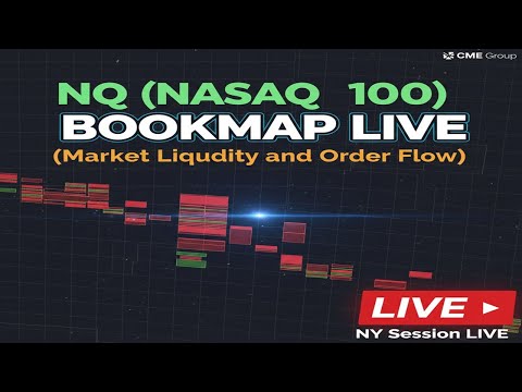 NQ (NASDAQ100) BOOKMAP LIVE (Market liquidity and Order Flow) NY Session LIVE