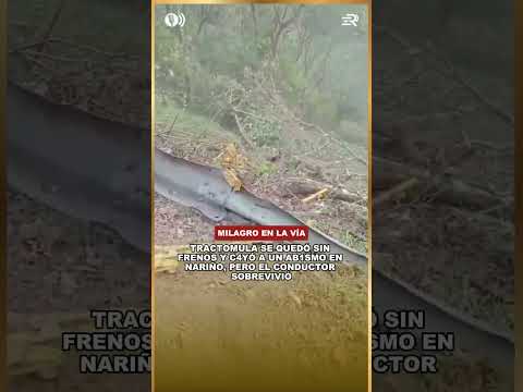 TRACTOMULA SE QUEDÓ SIN FRENOS Y C4YÓ A UN AB1SMO EN NARIÑO, PERO EL CONDUCTOR SOBR*VIVIÓ
