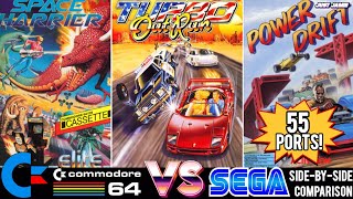 Every Official Sega Game Port for C64 - Side-by-Side Dual Comparison #commodore64 #c64 