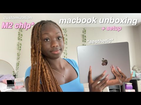 MACBOOK AIR UNBOXING *M2 chip + setup* 💻✨